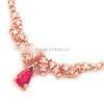 Gold Necklace With Ruby & Diamond