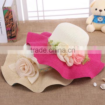 Promotion Ladies Flower Sombrero Hat,Straw Hat Beach Hat For Women