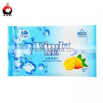 Plastic wet napkin pack custom printing