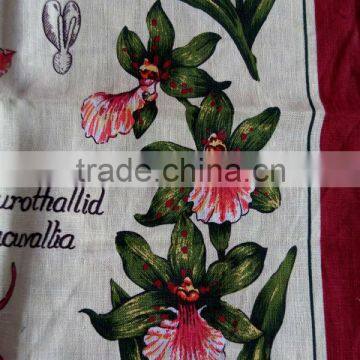 Kitchen Digital Printed Linen Tea Towel for Home Decorationl&gift,plants Flower Printing photo-3