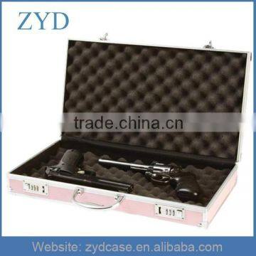 Pink and Silver Professional Custom Aluminum Portable Gun Case With Lock ZYD-HZMgc018