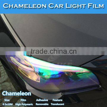 CARLIKE Red 0.3*10m Glossy Chameleon Car Light Tint Film photo-4