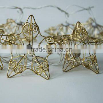 Star Iron Wrought Decoration Lantern Led String Light Chain