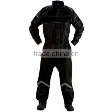 Popular design two-piece reflective black rain suit