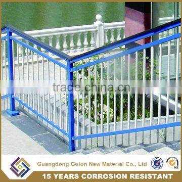 Aluminum Material and Flooring Mounted modern metal stair railings