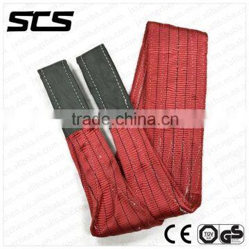 Red colour flat polyester webbing sling for lifting 5T 4M