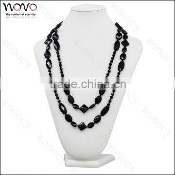 Newest black agate beads necklace latest design beads necklace