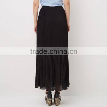 Plain Pleated Chiffon Long Skirts Dress For Summer A-Line Crumpled Creased Clothing