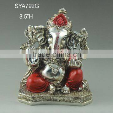 Silver plated resin ganesha murti statue for sale