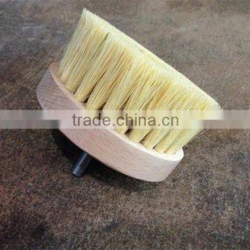 Wooden top round abrasive sisal polishing brush