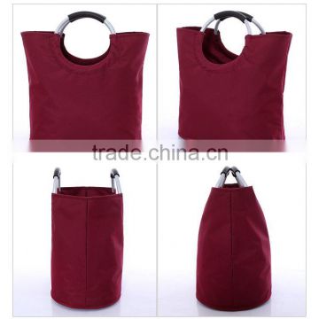 600D polyester shopping bag with round aluminum handle.                        
                                                Quality Choice