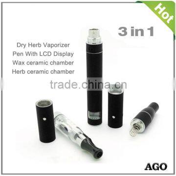 wholesale dry herb vaporizer vape pen wax atomizer Ago 3 in 1 electronic cigarette starter kit