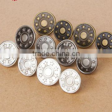 Star Logo Metal Denim Shank Buttons