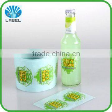 custom full color printing sticker for bottles,permanent adhesive plastic/glass bottle sticker label