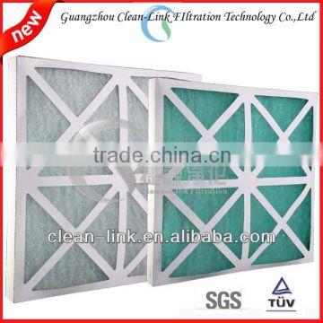 Cardboard frame green glass fiber paint booth plank filter