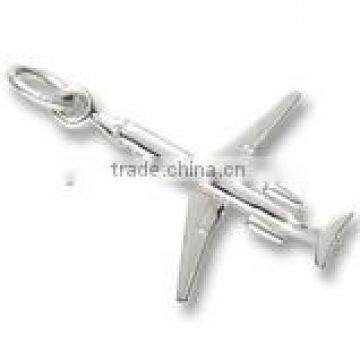 zinc alloy charms for bracelet 3D airplane charms