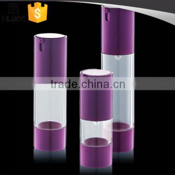 15ml 30ml 50ml purple color plastic airless cosmetic lotion pump bottle