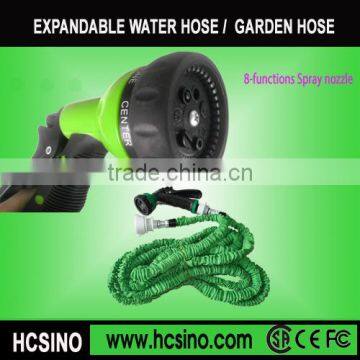 Retractable garden hose with 8 functions nozzle