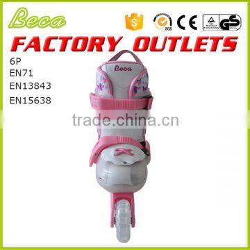 Beca wholesale pink aggressive pvc wheel adjustable roller skate