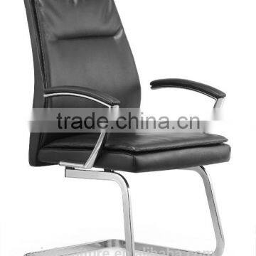 Black armrest meeting room reception chair leather office chair