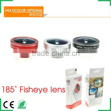 185 degree super fisheye lens mobile camera lens for iphone ipad samsung galaxy s5 s6 s4 Huawei Xiaomi