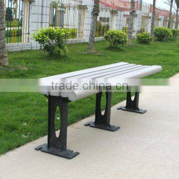 Cast iron and plastic wooden garden furniture bench without backrest