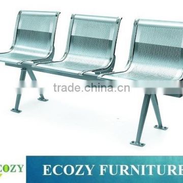 Bench for waiting room, airport modular seating system, stainless steel seats