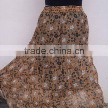 Women Long Maxi Gown Georgette Skirts Dress / Summer Wear floral printed skirts wear