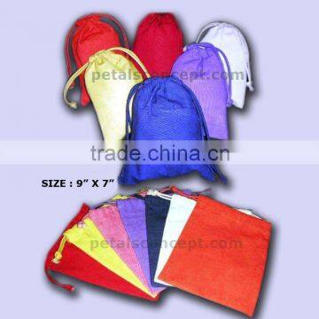 Cotton drawstring pouch