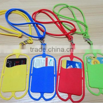 Wholesale fashion gift for cellphone holder customized logo smart phone card wallet with lanyard