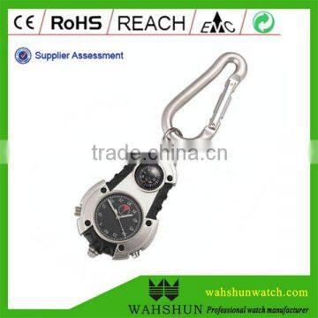 Unique waterproof Carabiner compass watch for outdoor lights