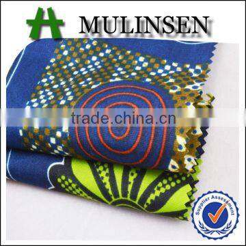 Shaoxing Mulinsen polyester pongee imitation african wax prints kente fabric