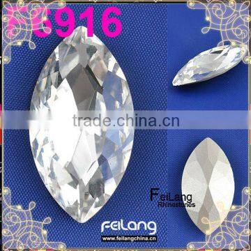 Feilang brand horse eyes shape point back glass crystal stone