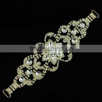 Gold Bikini Connector Rhinestone Applique for Garment Accessories