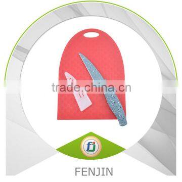 Spot Coated Handle Fruit Knife with Plastic Cutting Board FJ-B16