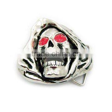 3D Skull in cloak belt buckle ha02-44