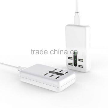 LED Light Multiple USB 6 Ports 8.4A Charger Quick USB Desktop Charger With Crystal Sticker for IPhone IPad SamsungGalaxy Pad photo-4