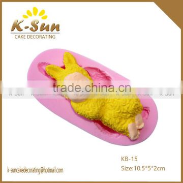 K-sun silicone baking mold sleeping rabbit baby fondant cupcake decorations tools