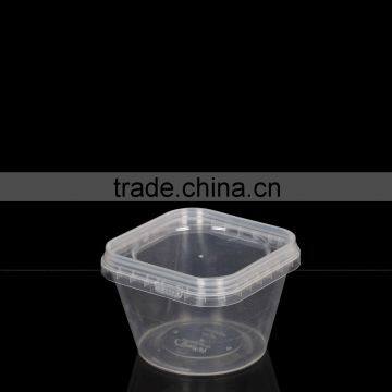 500 ml Plastic Container (round on the bottom and square on the top)