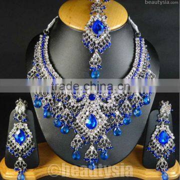 Gorgeous Ornaments Gems Silver Plated J21 Blue Kajol Jewelry