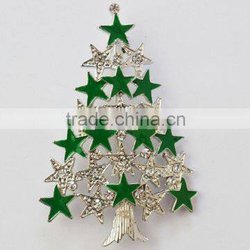 Star Christmas tree brooch