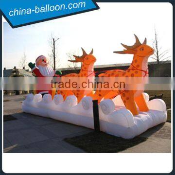 Garden christmas decoration / 6 foot inflatable Santa Claus with deer model for sale