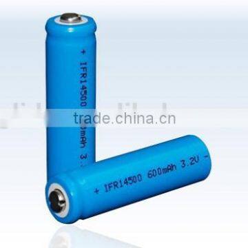 LiFePO4 Battery/LiFePO4 AA Battery/LiFePO4 14500 600mAh 3.2V/LiFePO4 AA Manufacturer with CE,ROHS,UL certificates