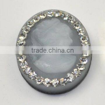 Wholesale Flatback Resin Lady Cameos Cabochons for Blank Tray Settings