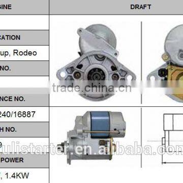 high quality auto starter motor OEM 8-94371-833-1 for 85-91Pickup,Rodeo 12V 1.4KW CW 9T Lester17240/16887