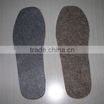 100% Warm Brown Wool Felt Insoles