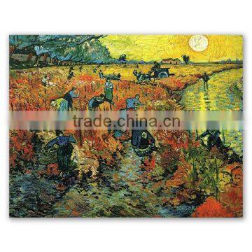 Handmade Van Gogh Reproduction Oil Painting on Canvas Red Vineyards at Arles