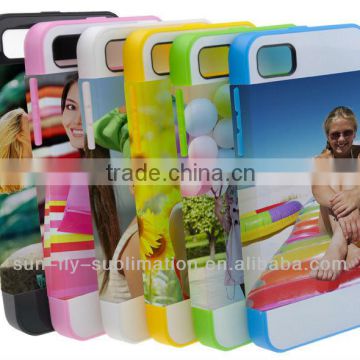 Card insert 3D Sublimation Phone Case for iPhone 5 / 3D silicone phone case/ Dual cell phone case