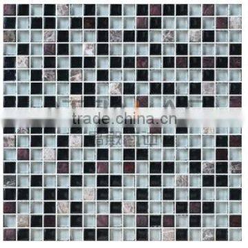 Stone Glass Mosaic tiles- dark brown glass tile mix stone tile, stone glass mosaic tiles ESSZGS075