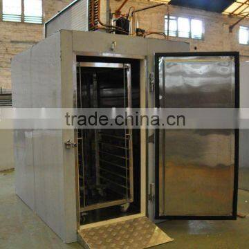 Stainless steel food blast freezer with 2-trolley